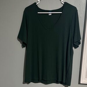 Elegant Dark Green V-Neck Top